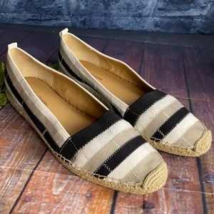 Coastal Striped Neutral Espadrilles by Adrienne Vittadini